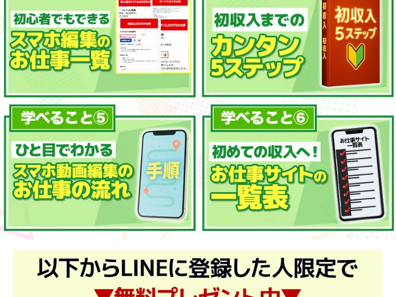 カズマルの広告ページ。スマホde動画編集 スタートアップガイドの案内画面